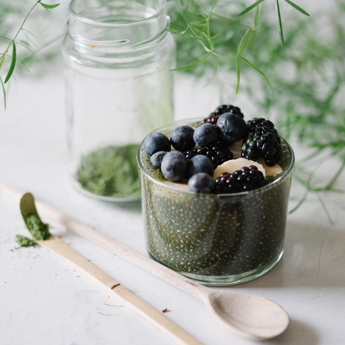 Matcha-chiagrød