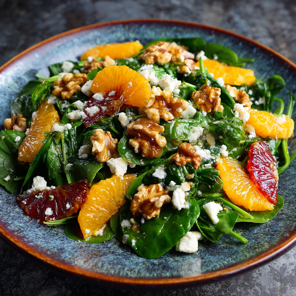 Salat med appelsin og valnødder