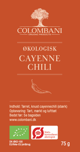 Cayenne Chili, knust, 75 gram, økologisk