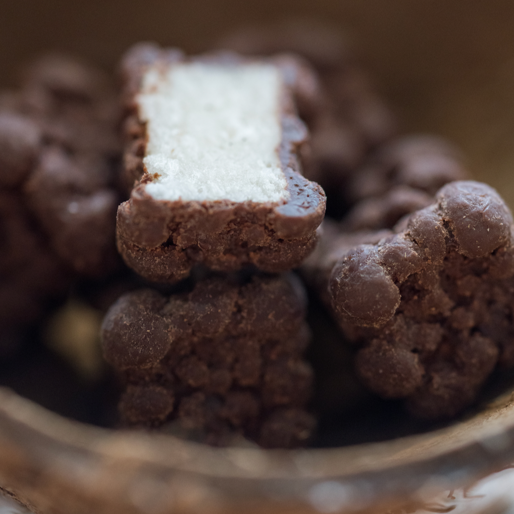Kokostern med mørk chokolade, 250 gram, økologisk