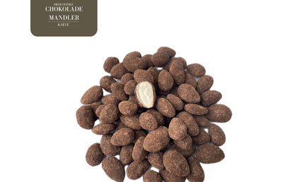 Mandler med chokolade og kaffe, 250 gram, økologisk