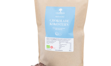 Kokostern med mørk chokolade, 500 gram, økologisk