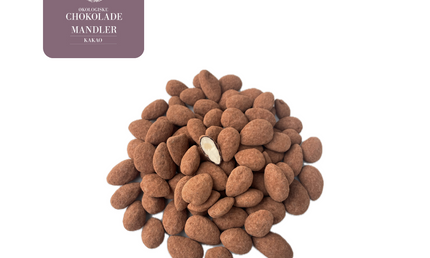 Mandler med chokolade og kakao, 250 gram, økologisk