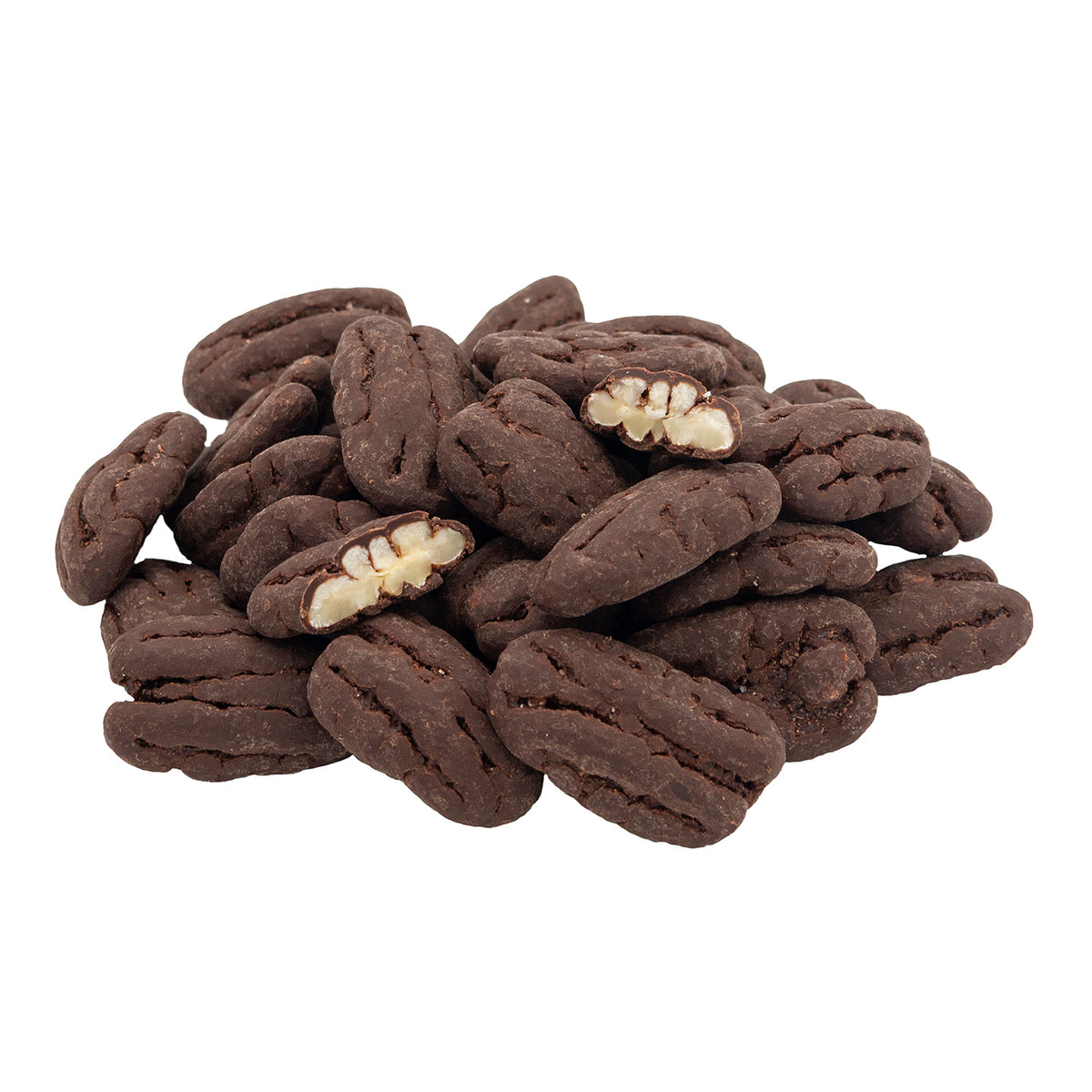 Pekannødder med mørk chokolade og sydesalt, 500 gram, økologisk