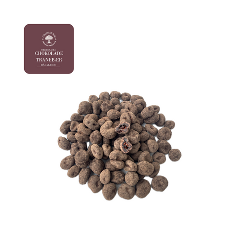 Tranebær med chokolade og rålakrids, 250 gram, økologisk