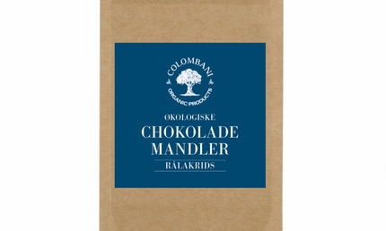 🎁 Gavepose, 20 gram, mandler med chokolade og rålakrids, økologisk (100% off)