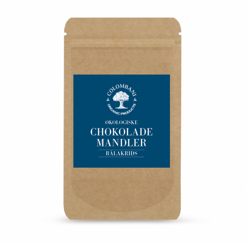 🎁 Gavepose, 20 gram, mandler med chokolade og rålakrids, økologisk (100% off)