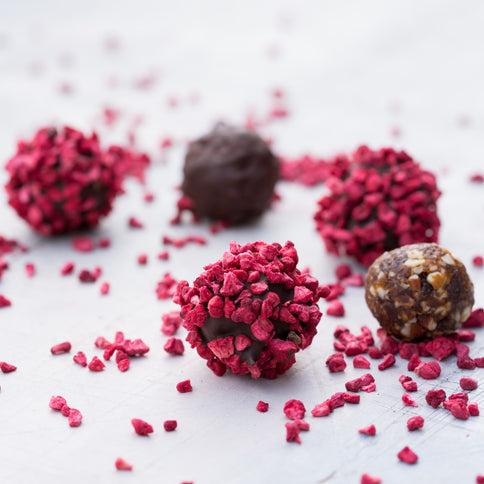 Hindbærstykker, frysetørret, 250 gram, økologisk