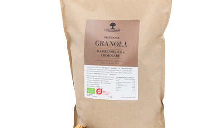Granola, 1 kg, økologisk (Hasselnød & chokolade)