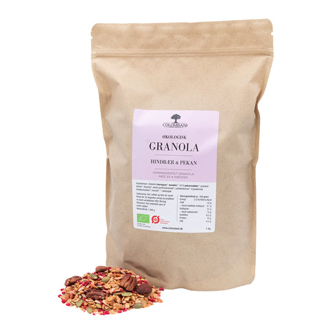 Granola, 1 kg, økologisk (Hindbær & Pekan)