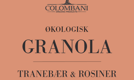 Økologiske granola med tranebær og rosiner - Colombani.dk