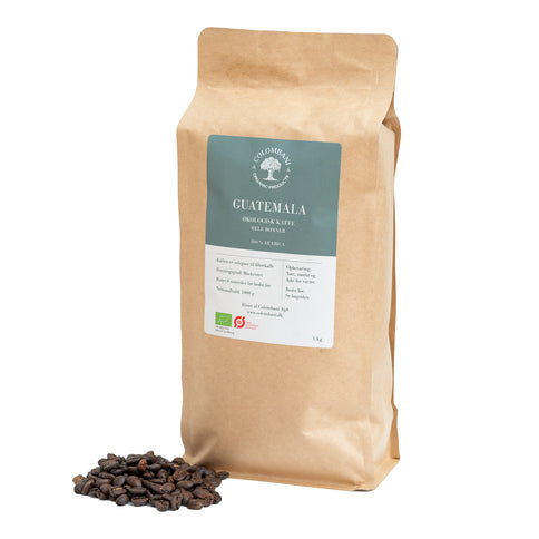 Guatemala, hele kaffebønner, 1 kg, espresso, mørkristet, økologisk