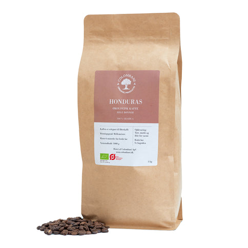 Honduras, hele kaffebønner, 1 kg, mellemristet, økologisk