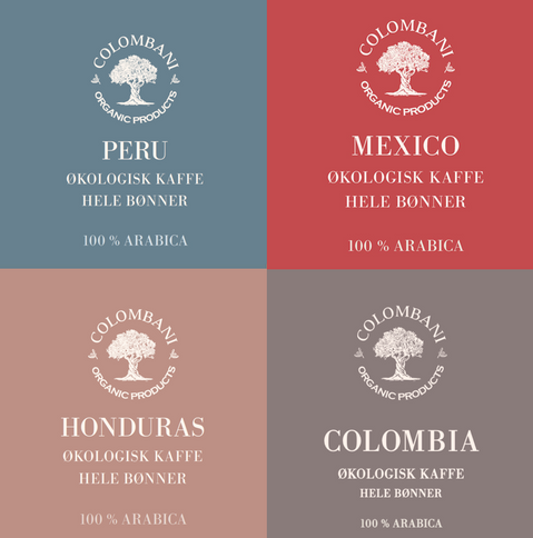 Hele kaffebønner, 4 x 100 gram, økologisk