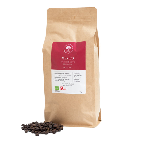 Mexico, hele kaffebønner, 1 kg, espresso, mørkristet, økologisk