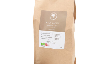 Nicaragua, hele kaffebønner, 1 kg, lysristet, økologisk