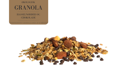 Granola, 1 kg, økologisk (Hasselnød & chokolade)