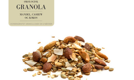 Granola, 1 kg, økologisk (mandel, cashew, kokos)