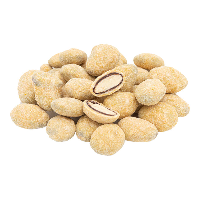Mandler med chokolade og passionsfrugt, 250 gram, økologisk