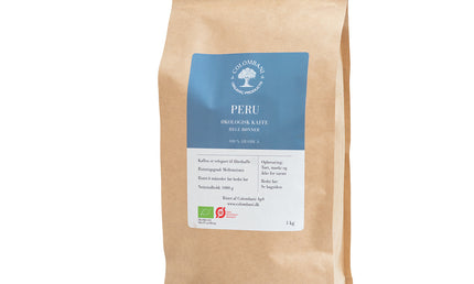 Peru, hele kaffebønner, mellemristet, 1 kg, økologisk
