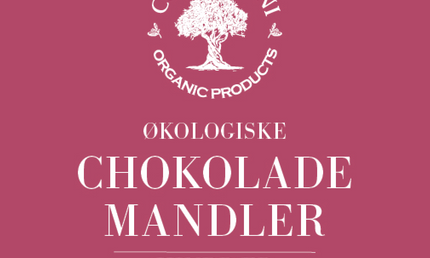 Mandler med chokolade og hindbær, 500 gram, økologisk