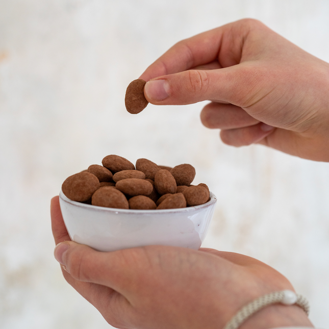 Mandler med chokolade og kakao, 250 gram, økologisk
