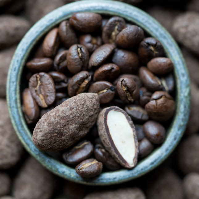 Mandler med chokolade og kaffe, 250 gram, økologisk