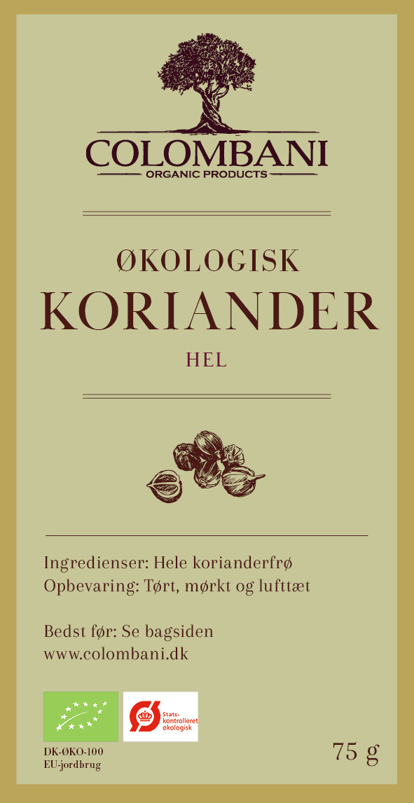 Koriander, hele, 75 gram, økologisk