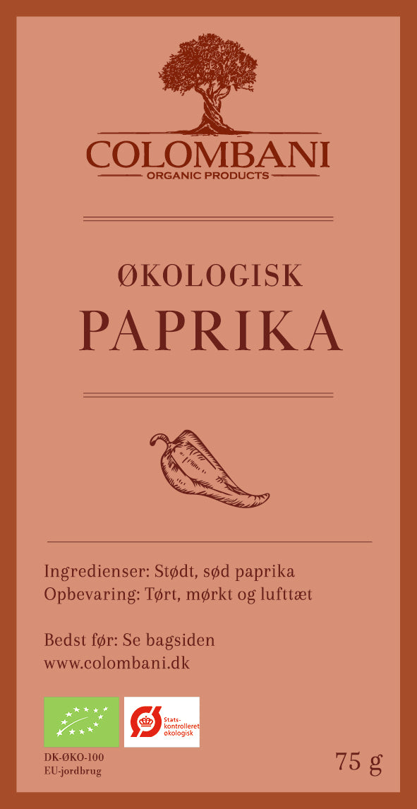 Paprika, delikatesse, 75 gram, økologisk
