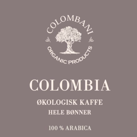 Colombia, hele kaffebønner, 1 kg, lysristet, økologisk