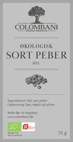 Sort peber, hele korn, 75 gram, økologisk